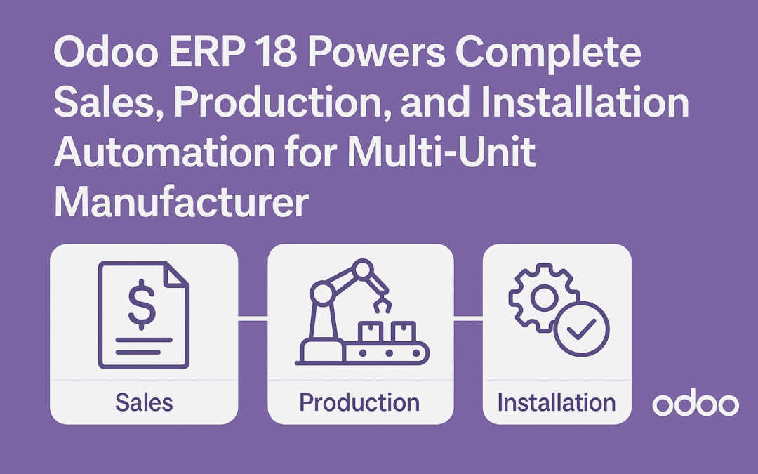 Odoo ERP 18 Powers Complete Sales, Production, and Installation Automation for Multi-Unit Manufacturer